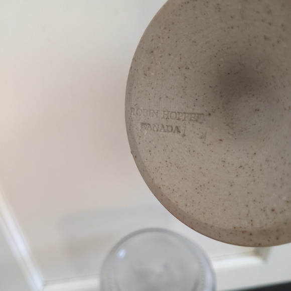 ROBIN HOPPER POTTERY GOBLET WINE GLASS CHOSIN POTTERY CANADA MADE - Picture 14 of 16